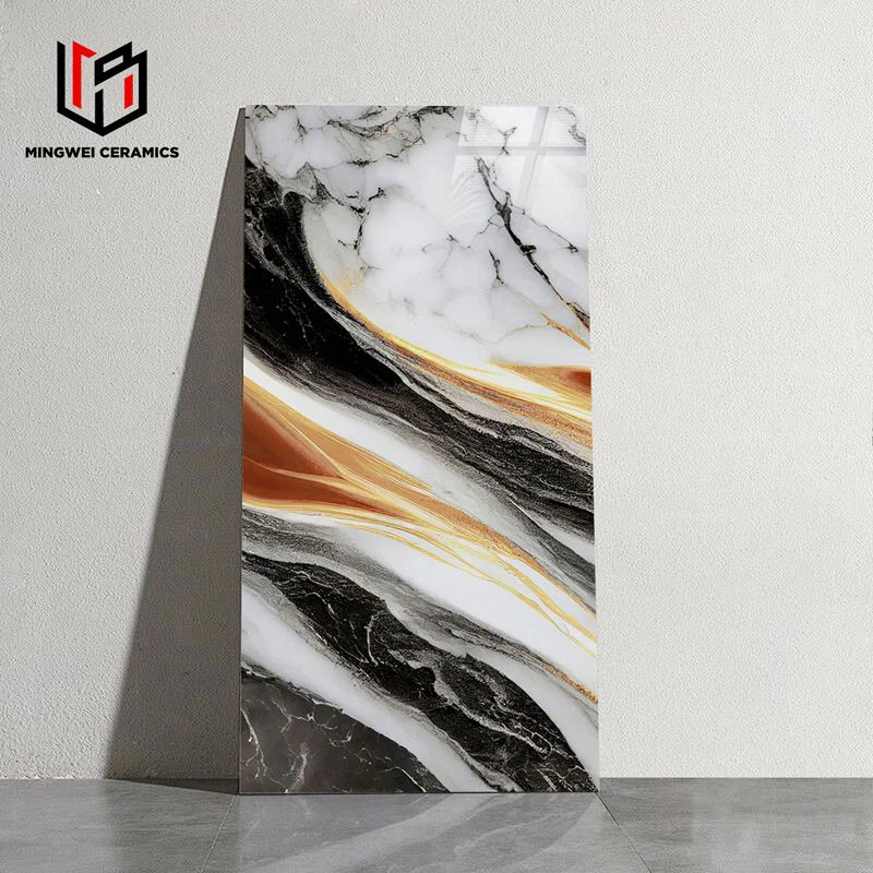 Pisane zastekljene polirane zlate ploščice